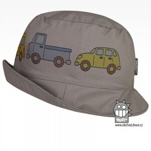 Bavlněný letní klobouk Dráče - Mallorca 05, šedá, autíčka Barva: Šedá, Velikost: 50-52