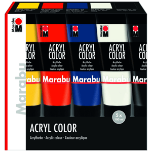 Akrylové barvy Marabu Acryl Color sada 5 x 100 ml