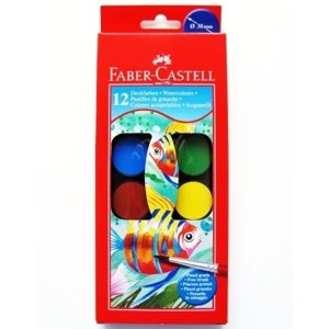 Faber-Castell Vodové barvy Faber Castell 12 barev 30 mm