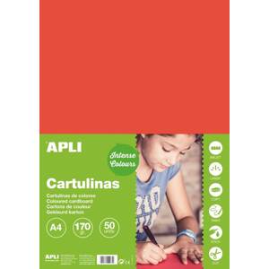 Barevný papír Apli A4 170g - červený