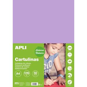 Barevný papír Apli A4 170g - světle fialový