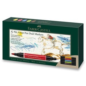 Faber-Castell Pitt Artist Pens Dual Markers - sada 5 ks oboustranných popisovačů