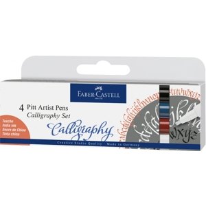 Faber-Castell Umělecký popisovač Pitt Artist Pen C kaligrafické, sada 4 ks - barevné