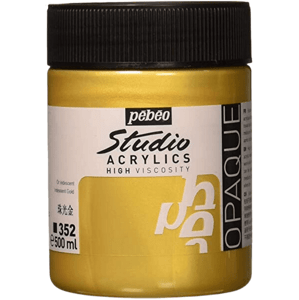 Akrylová barva Pébéo Studio Acrylic 500 ml - metalická zlatá 352