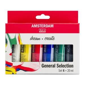 Royal Talens Sada akrylových barev Talens Amsterdam 6x20 ml - základní odstíny
