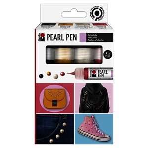 Marabu 1809000000080 Pearl Pen Sada 4 ks perleťových tekutých perel