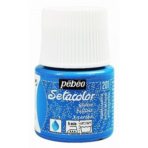 Pébéo Barva na textil Setacolor Light glitter 45 ml - Modrá aquamarine 201