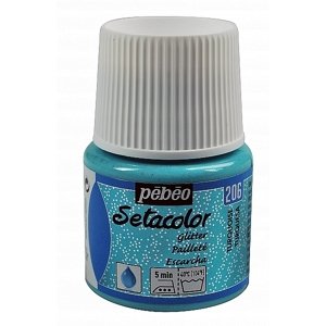 Pébéo Barva na textil Setacolor Light glitter 45 ml - Tyrkysová 206