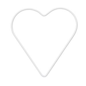 HobbyFun Srdce drátěné bílé 18 cm, průměr 3 mm