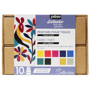 Pébéo 758483 Setacolor Light Fabrics 10 x 45 ml