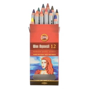 Umělecké akvarelové voskové pastely KOH-I-NOOR WAX AQUARELLE 8282 - set