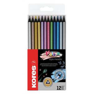 KORES 93316 pastelky trojhranné Kolores Style Metallic 12 barev