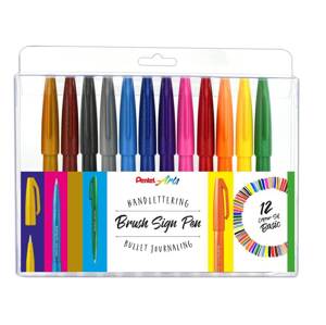 Pentel SES15-12 sada 12ti základních odstínů Brush Sign Pen