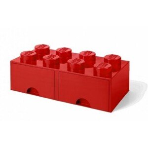 LEGO® úložný box 8 - se zásuvkami červená 250 x 500 x 180 mm
