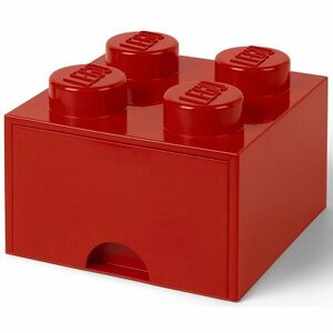 LEGO® úložný box 4 - se zásuvkou červená 250 x 250 x 180 mm