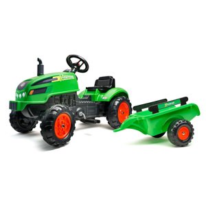 FALK Šlapací traktor 2048AB X-Tractor s vlečkou a otevírací kapotou - zelený