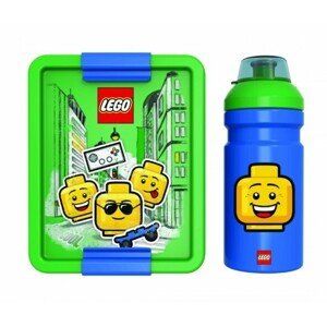 LEGO® ICONIC Boy svačinový set (láhev a box) - modrá/zelená