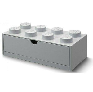 LEGO® stolní box 8 se zásuvkou šedá 316 x 158 x 113 mm