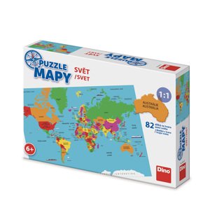 Dino Puzzle mapa světa 82 Puzzle NOVÉ