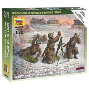 Wargames (WWII) figurky 6208 - Soviet 82mm Mortar with Crew (Winter Unif.) (1:72)