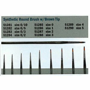 Synthetic round brush with brown tip 51286 - kulatý syntetický štětec (velikost 1)