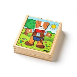 Woody Puzzle šatní skříň Pejsek, 18 dílů