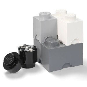 LEGO® úložné boxy Multi-Pack 4 ks - černá, bílá, šedá