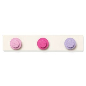 LEGO® nástěnný věšák - světle růžová, tmavě růžová, fialová