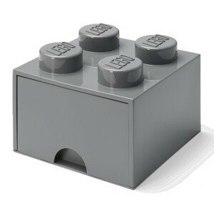 LEGO® úložný box 4 - se zásuvkou tmavě šedý 250 x 250 x 180 mm