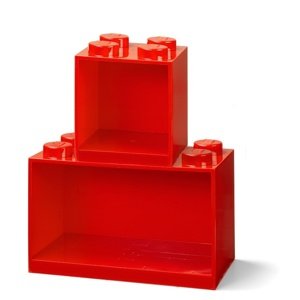 LEGO® Brick závěsné police, set 2 ks červená