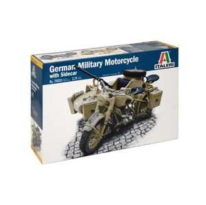 Model Kit military 7403 - German Military Motorcycle with Sidecar (1:9)