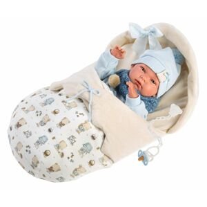 Llorens 73885 NEW BORN CHLAPEK - realistická panenka miminko s celovinylovým tělem - 40
