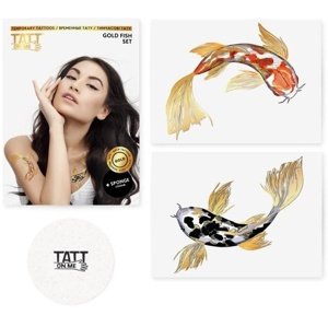 TATTonMe Metalické tetovačky pro ženy Ryby sada Gold
