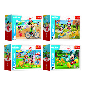 Trefl Mini puzzle 54 dílků Mickey Mouse Disney/ Den s přáteli 4 druhy