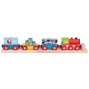 Bigjigs Rail Vlak se zbožím + 3 koleje