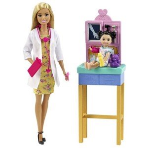 Mattel Barbie povolání s panenkou lékařka blondýnka v šatech