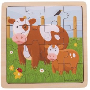 Bigjigs Toys puzzle - Kravička s telátkem