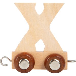 Dřevěný vláček vláčkodráhy abeceda písmeno X