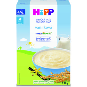 HiPP Kaše mléčná první PRAEBIOTIK® pro kojence vanilková od uk. 4.-6. měsíce, 250 g