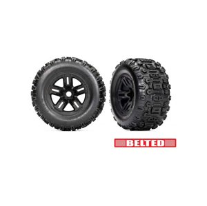 Traxxas kolo 3.8", disk černý, pneu Sledgehammer belted (2)