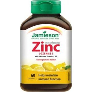 Jamieson Zinek s vitamíny C a D3 pastilky s příchutí citronu 60 pastilek