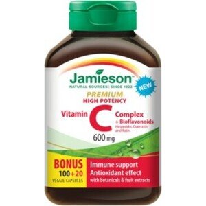 Jamieson Vitamin C PREMIUM s bioflavonoidy 600mg 120 vegetariánských kapslí