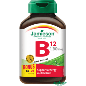 Jamieson Vitamin B12 methylkobalamin 1200mcg s postupným uvolňováním 80 tablet