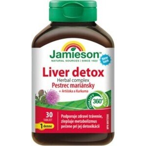 Jamieson Liver detox Herbal complex – Ostropestřec mariánský + Artyčoka a Kurkuma 30 tablet