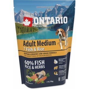 Krmivo Ontario Adult Medium Fish & Rice 0,75kg