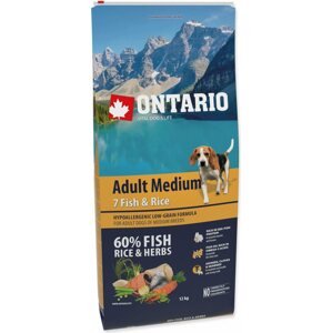 Krmivo Ontario Adult Medium Fish & Rice 12kg
