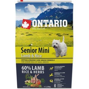 Krmivo Ontario senior Mini Lamb & Rice 2,25kg