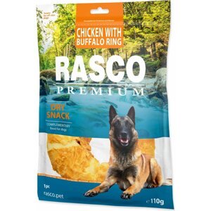 Pochoutka Rasco Premium buvolí kůže obalená kuřecím masem, kruh 120g