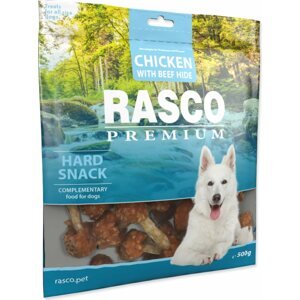 Pochoutka Rasco Premium buvolí kůže obalená kuřecím masem, paličky 500g