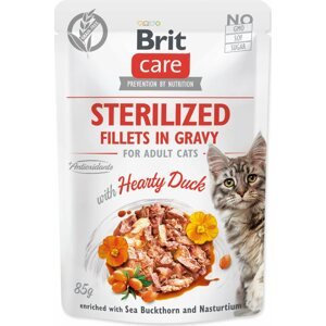 Kapsička Brit Care Cat Sterilized kachna, filety v omáčce 85g